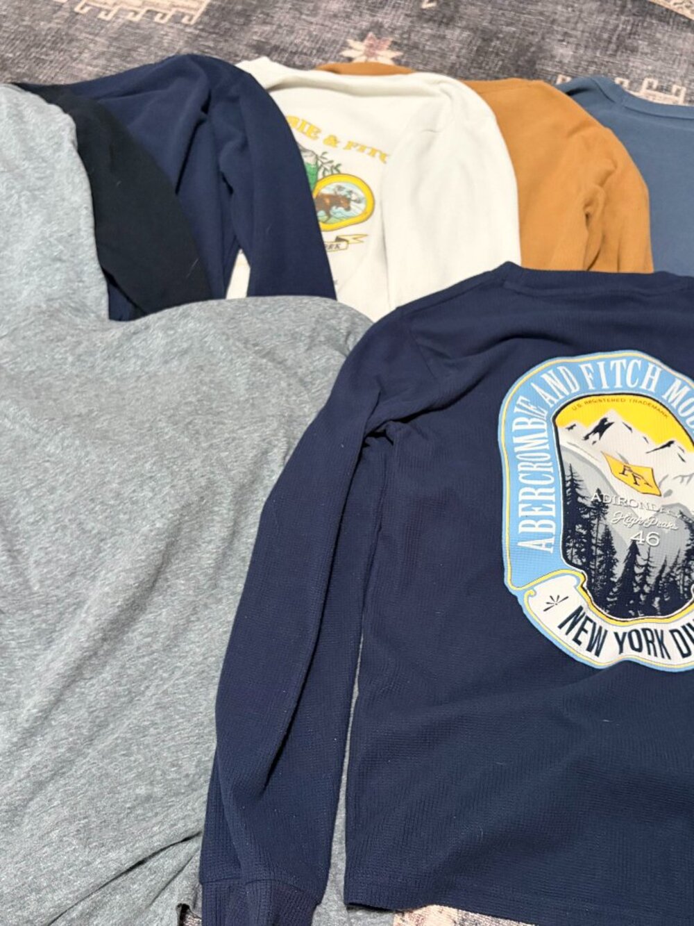 Bundle of 7 Boys Abercrombie & Fitch Long Sleeve Shirts Size 11/12 GUC